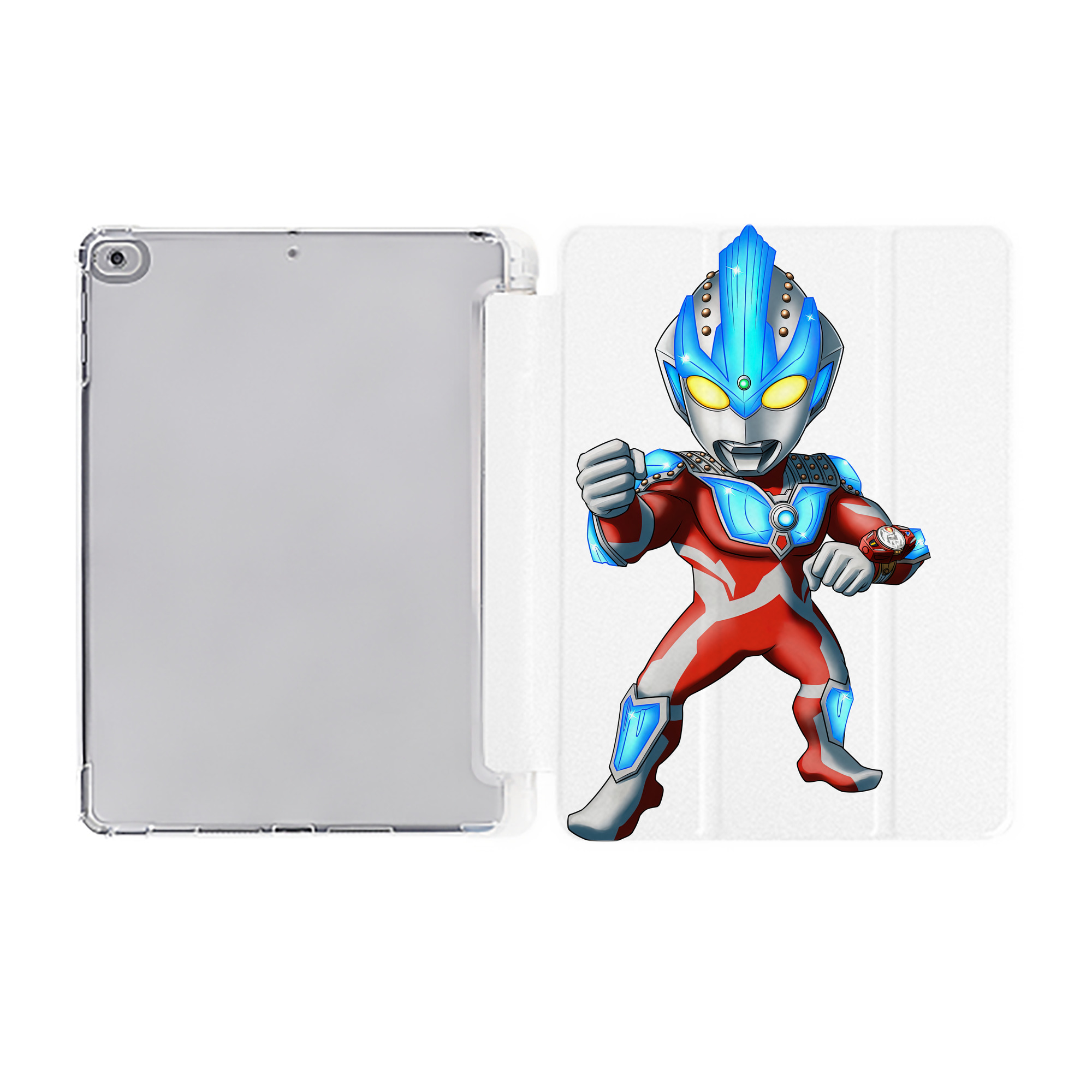 （画像用） ウルトラマン Ultraman IPad ケース ペン収納付き 三つ折りスタンド PUレザー×シリコン 対応機種9.5/10.5/10.9インチ